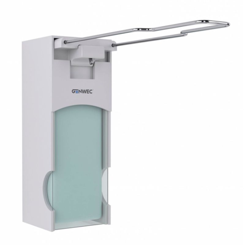 Baños-Dispensador-Medical-de-Jabon-a-Muro-activacion-con-Codo-Blanco
