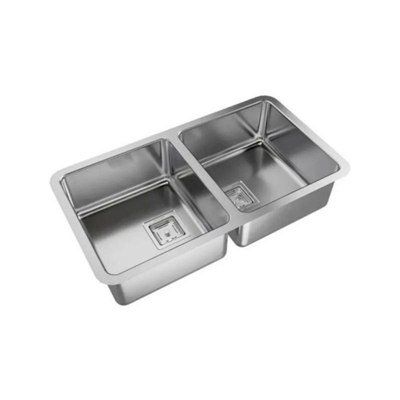 Cocina-Lavaplatos-Doble-Q76-Rectangular-Sobre-Cubierta-con-Rebalse-Cromado