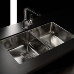 Cocina-Lavaplatos-Doble-Q76-Rectangular-Sobre-Cubierta-con-Rebalse-Cromado
