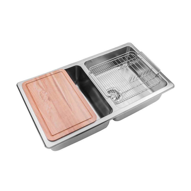 Cocina-Lavaplatos-Doble-Q76-Rectangular-Sobre-Cubierta-con-Rebalse-Cromado