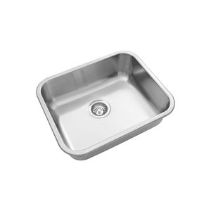 Lavaplatos Simple E50 Rectangular Bajo Cubierta con Rebalse Cromado