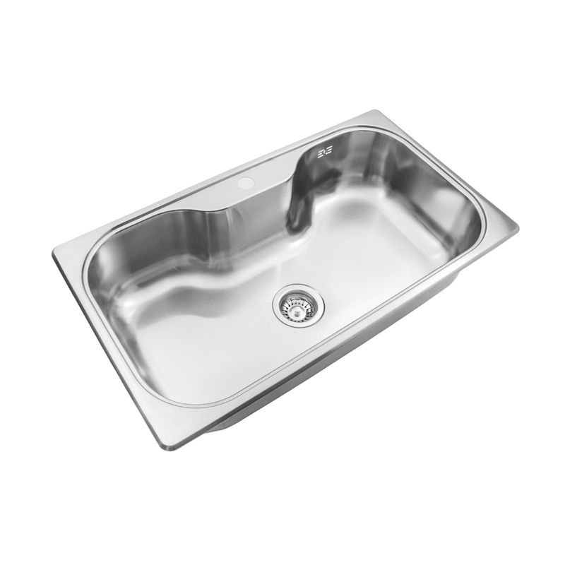 Cocina-Lavaplatos-Simple-Luxor-SI85A-Rectangular-Bajo-y-Sobre-Cubierta-con-Rebalse-Cromado