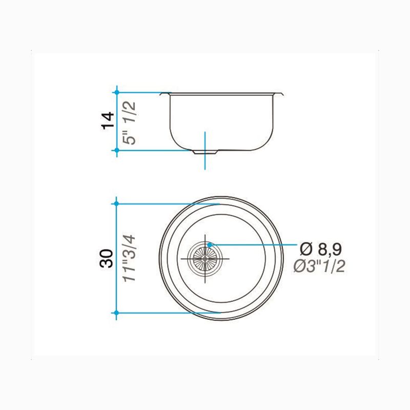 Cocina-Lavaplatos-Simple-O30A-Rectangular-Sobre-y-Bajo-Cubierta-con-Rebalse-Cromado