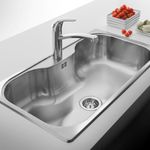 Cocina-Lavaplatos-Simple-Luxor-SI85A-Rectangular-Bajo-y-Sobre-Cubierta-con-Rebalse-Cromado