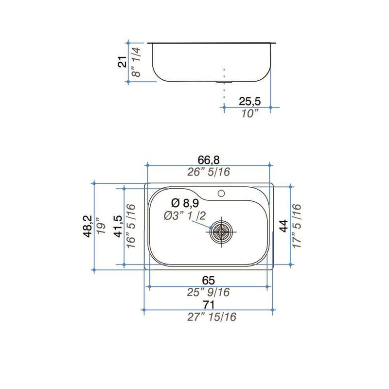 Cocina-Lavaplatos-Simple-Luxor-Compact-Sobre-y-Bajo-Cubierta-Cromado