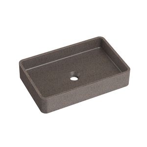 Lavamanos Sorrento Sobre Cubierta Rectangular sin Rebalse Negro Sandstone