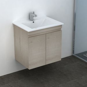Mueble de Baño Delfos dos Puertas con Lavamanos Base White Oak 600 mm