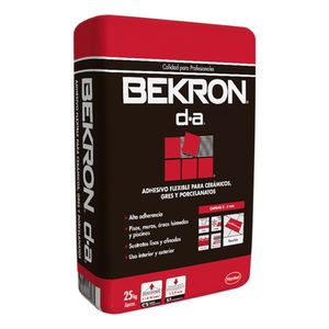 Adhesivo Porcelanato Bekron D.A Polvo Gris 25 Kg