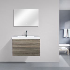 Mueble de Baño City con Lavamanos Blanco y Desagüe Base Maple Grey 800x550x480 mm