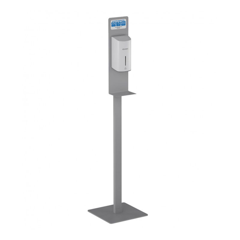 Baños-Stand-a-Piso-para-Dispensador-de-Desinfectante-Automatico-Gris-Claro