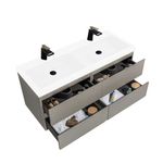 Baños-Mueble-de-Baño-City-Doble-con-Lavamanos-Blanco-y-Desague-Base-Thunder-Grey-Mate-1200-mm