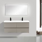 Baños-Mueble-de-Baño-City-Doble-con-Lavamanos-Blanco-y-Desague-Base-Thunder-Grey-Mate-1200-mm
