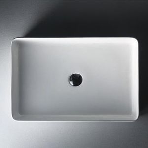 Lavamanos Delia sin Rebalse Sobre Cubierta Cuadrado Blanco 610x405x110 mm