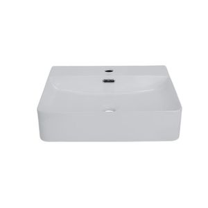 Lavamanos Clio con Rebalse Sobre Cubierta Rectangular Blanco