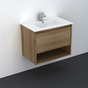 Mueble de Baño Delfos un Cajón y Repisa con Lavamanos Base Cinder 700 mm