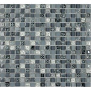 Mosaico Stone Glass Grey 30x30 cm