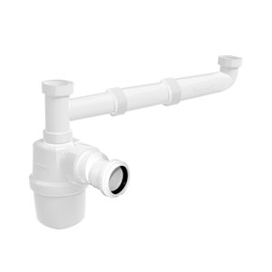 Sifón Doble Lavaplatos Blanco Extensión 55 cm