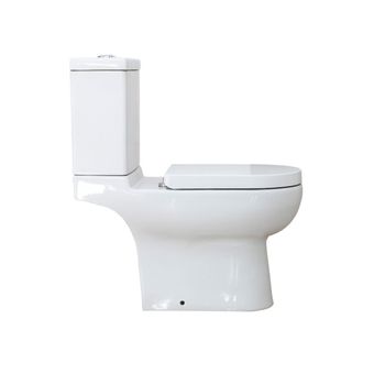 WC Santorini Descarga Piso con Asiento y Fijaciones Blanco 240 mm