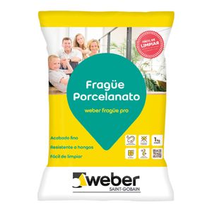 Fragüe Porcelanato Weber Gris Plata 1 Kg