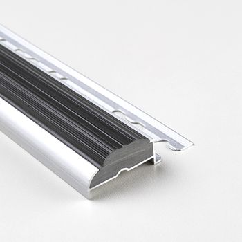Perfil Nariz Escalon Aluminio y PVC Gris A6GESPE Mate 35x11x1250 mm