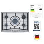 Cocina-Encimera-a-Gas-5-Quemadores-PGQ7G5B90-Inox-75-cm
