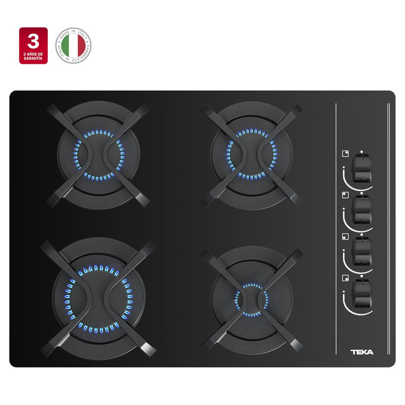 Cocina-Encimera-Cristal-Gas-GBC-64003-KBN-Ergonomica-4Q-empotrada-60-cm