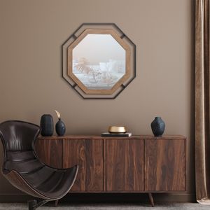 Espejo Decorativo Bamboo Beige 800x800 mm