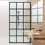 Baños-Mampara-Ducha-Fija-Varese-Impresion-Digital-Negro-Mate-100x190-cm