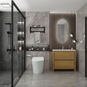 Mueble de Baño Avant  894x496x810 mm con Patas y Desagüe Color Hazel Wood