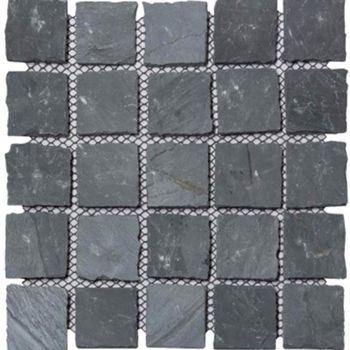 Piedra Adoquin Negro Rústico 50x50 cm