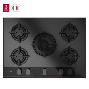 Encimera Cristal Gas Línea Infinity G1 Negro Mate 70cm