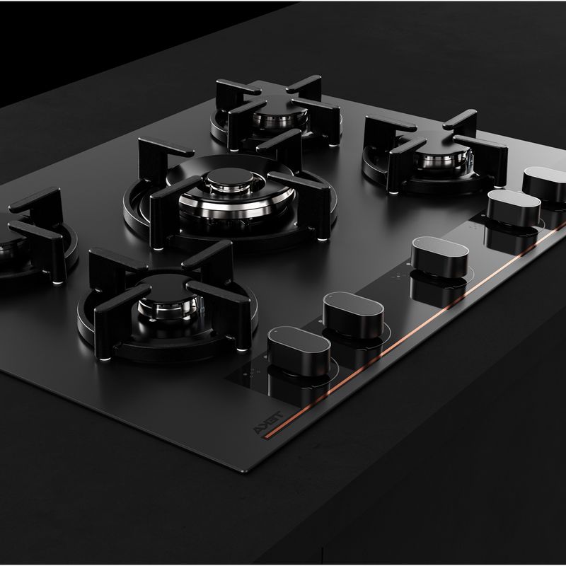Cocina-Encimera-Cristal-Gas-Linea-Infinity-G1-Negro-Mate-70cm