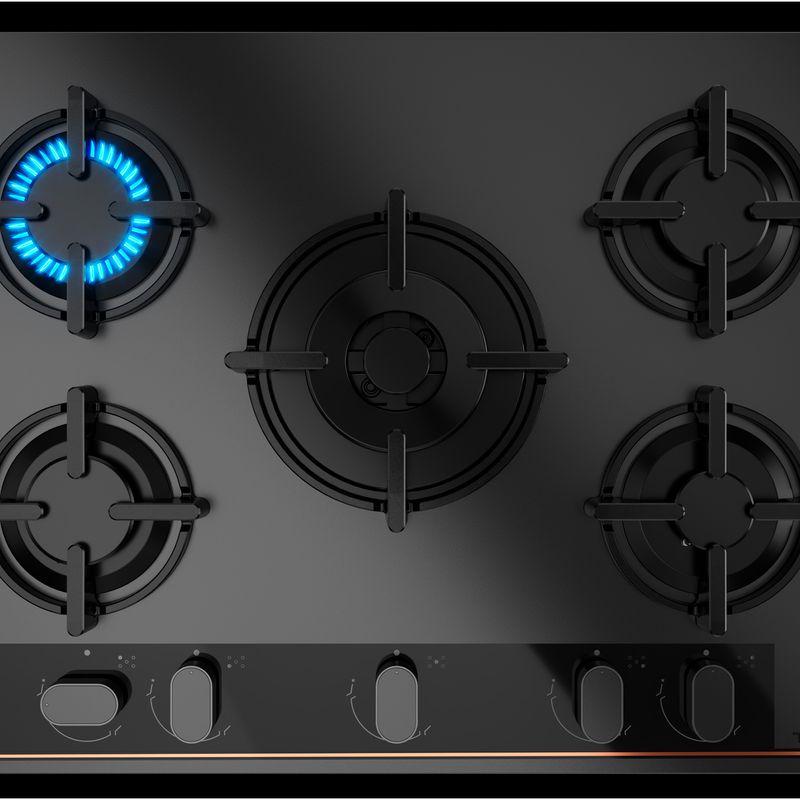 Cocina-Encimera-Cristal-Gas-Linea-Infinity-G1-Negro-Mate-70cm