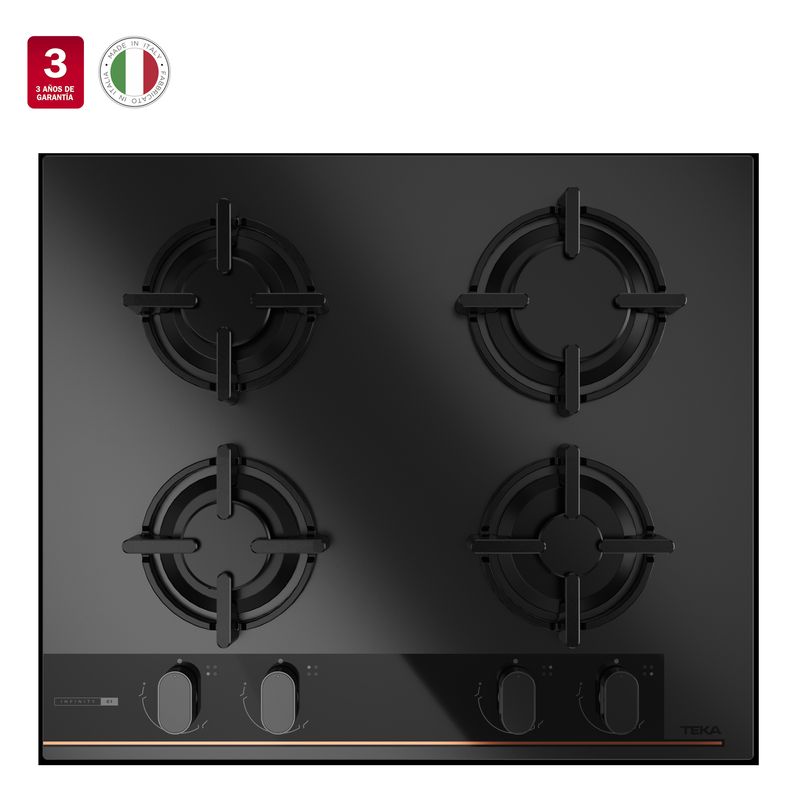 Cocina-Encimera-Cristal-Gas-Infinity-G1-Negro-Mate-60cm