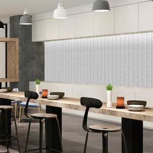 Cerámica Muro Ice Deco Chevron Blanco Brillante 30x60 cm