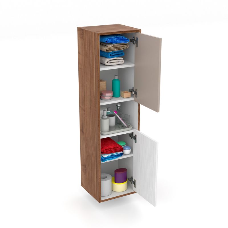 Baños-Mueble-Botiquin-Columna-Kyle-Color-Cafe-con-2-Puertas-Blanco-y-Gris-330x1200-mm