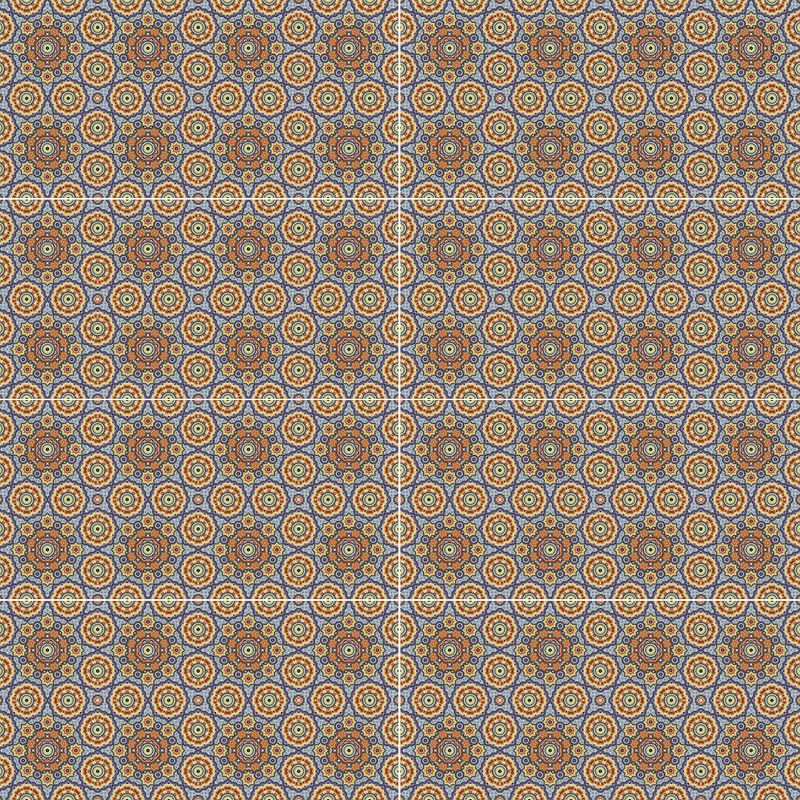 Pisos-y-Muros-Ceramica-Muro-Play-Mandala-Naranjo-Azul-Brillante-30x60-cm