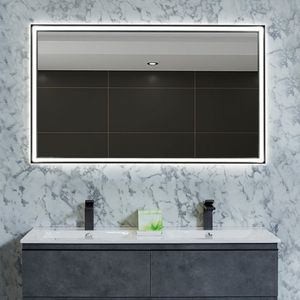 Espejo Rectangular Live Negro 800x700mm con Luz Led y Desempañante