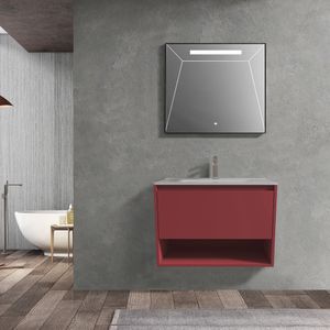 Mueble de Baño Delfos Color un Cajón y Repisa con Lavamanos Terracota 800 mm