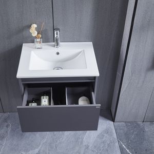 Mueble de Baño Queen 1 Cajón y Repisa Silver Grey 900 mm con Lavamanos