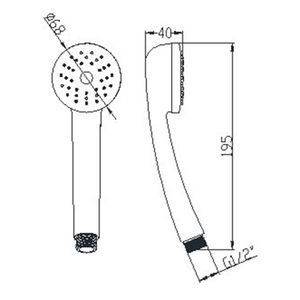 Ducha Fono Universal 1 Jet Cromo