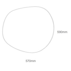 Espejo Orgánico Borde Negro 570x590 mm