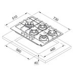 Cocina-Encimera-Gas-Maris-755-4G-Negro
