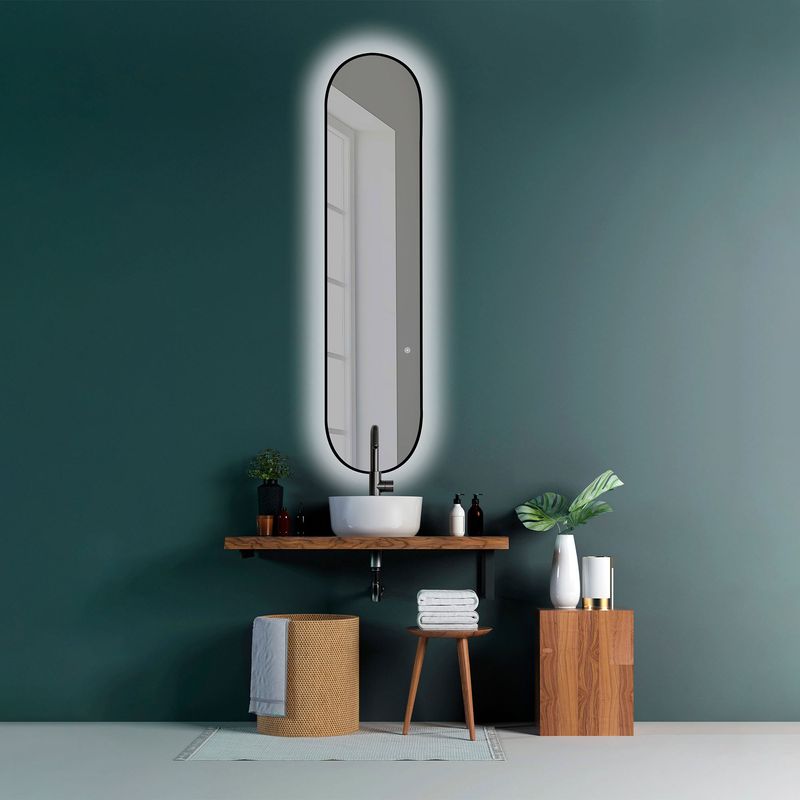 Baños-Espejo-Sharon-Oval-35x150-cm-con-Luz-LED-y-Sensor-Touch-Negro