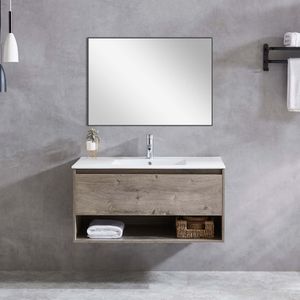 Mueble de Baño Queen 1 cajón y repisa con Lavamanos Grey Oak 600 mm