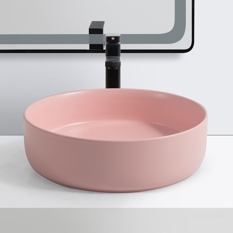 Baños-Lavamanos-de-Sobreponer-Dream-Pink-Redondo-sin-Rebalse-400x400x120-mm