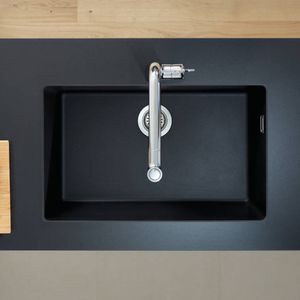 Lavaplatos Hansgrohe 1 Cubeta con Desagüe y Sifón Graphiteblack 45x71 cm