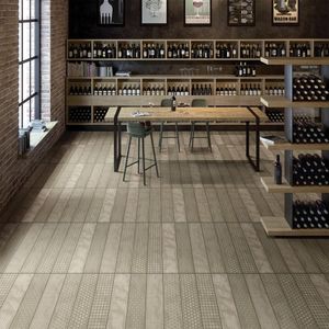 Gres Porcelánico Zinko Greige Deco Circle Mate 15x90 cm