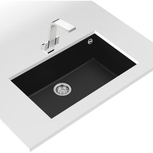 Lavaplatos de Granito Square 1 Cubeta Negro 760x440 mm