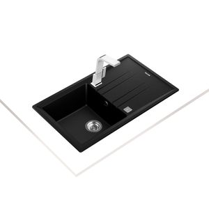 Lavaplatos de Granito Stone 1 Cubeta 1 Escurridor Negro 860x510 mm